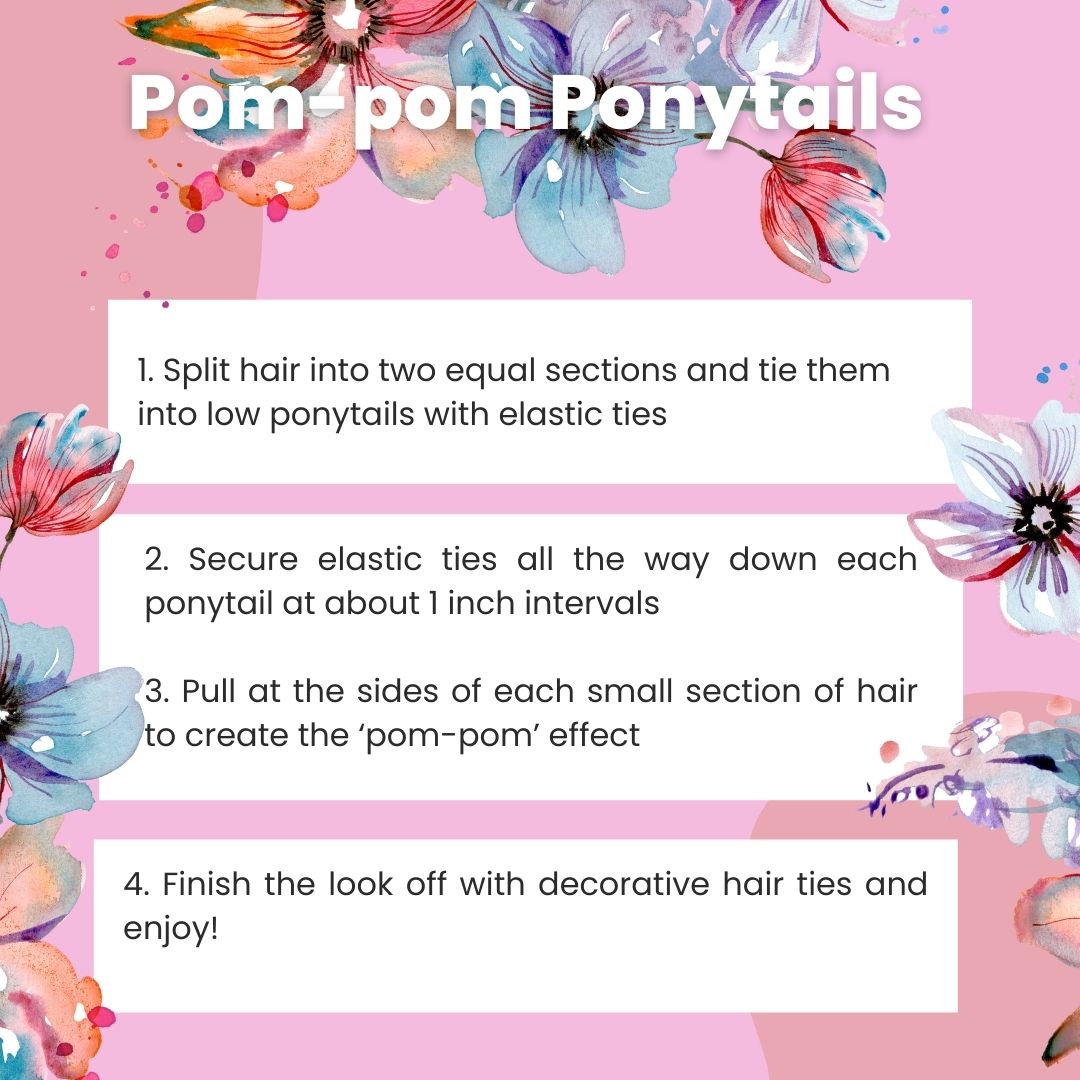 Pom-pom ponytails for dolls - written steps